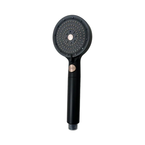 HKM-884563 3-Way Handheld Shower Head in Black ABS with Stop Button for Bathroom Use