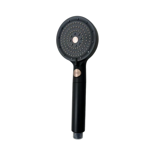 HKM-884563 3-Way Handheld Shower Head in Black ABS with Stop Button for Bathroom Use