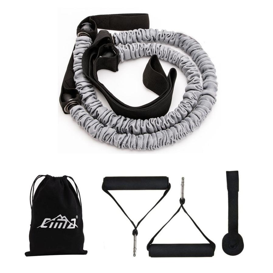 HKM-884563 Elastic Abdominal Wheel Pull Rope Set with Door Buckle and Handles