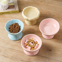 HKM-884563 Large Diameter Ceramic Cat Bowl - Anti-Tumble Design, Multiple Color Options