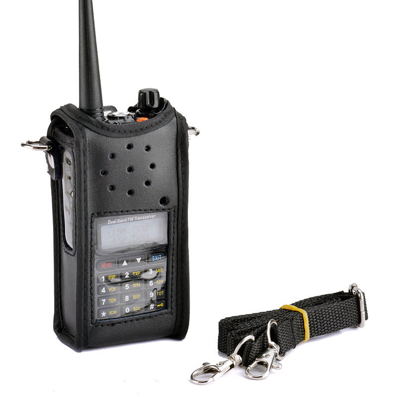 HKM-884627 Baofeng BF-UV9RPLUS Walkie-Talkie Waterproof Leather Protective Case with Strap
