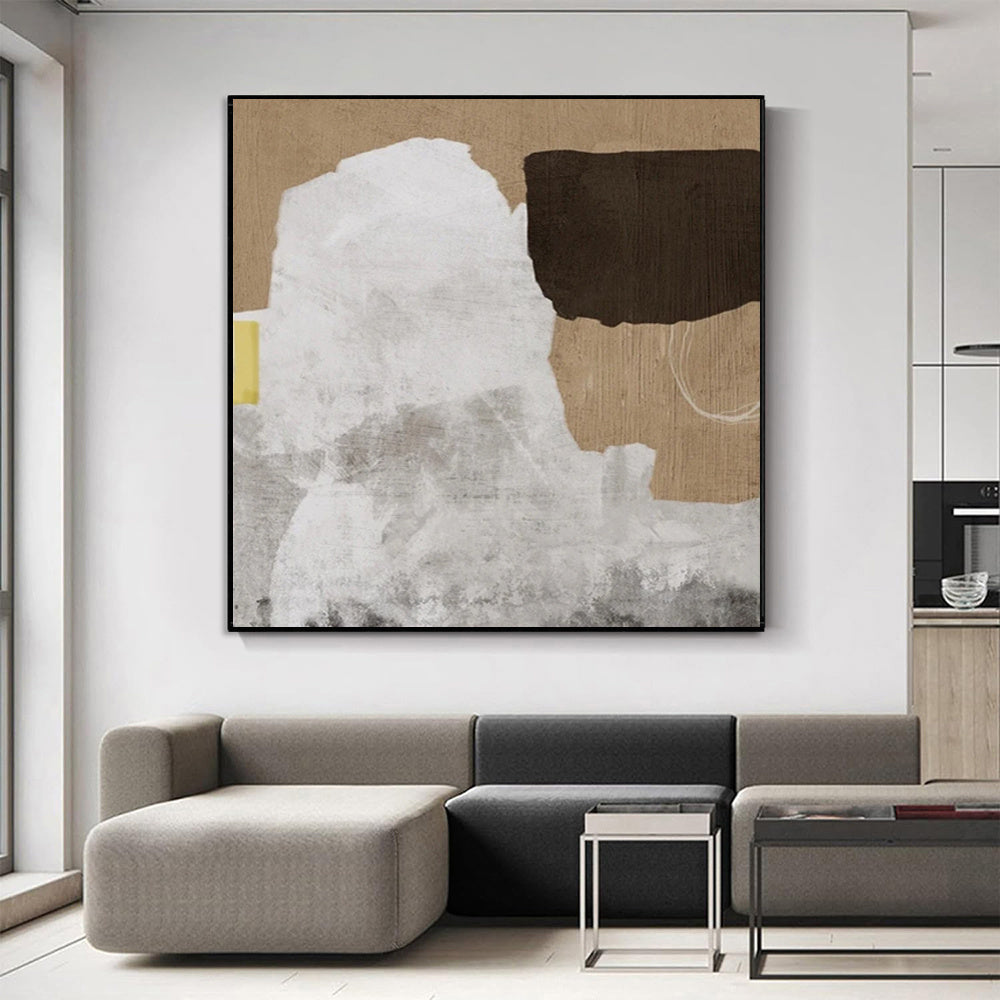 HKM-884627 Handmade Abstract Oil Painting on Canvas for Modern Home Decor - Unstretched and Frameless Art