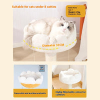 HKM-8846653 Wooden Integrated Cat Climbing Frame with Flower Cat Nest - 43x33x50CM
