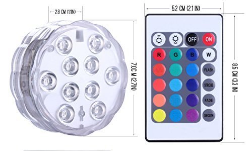 HKM-884755 Submersible Remote Control LED Diving Light for Water Features and Decor