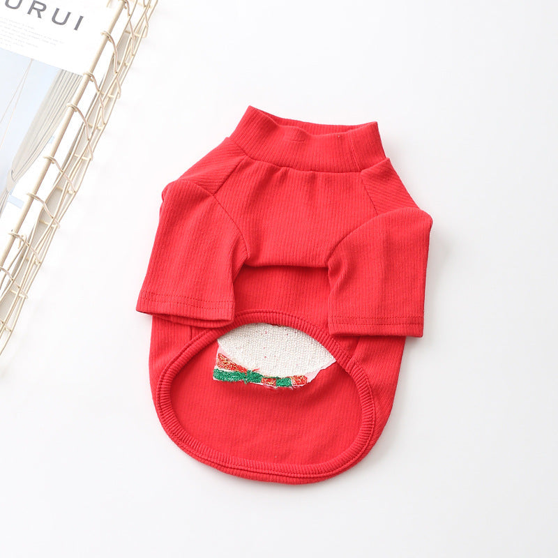 HKM-8847677 Cozy Cotton Puppy Sweater for Autumn and Winter – Available in Red and Green, Sizes XS-3XL