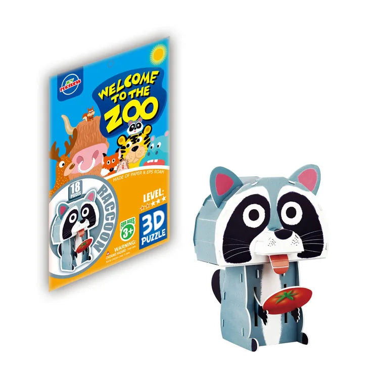 HKM-884819 3D Cardboard Animal Model Puzzle - DIY Educational Early Learning Toy for Creative Play