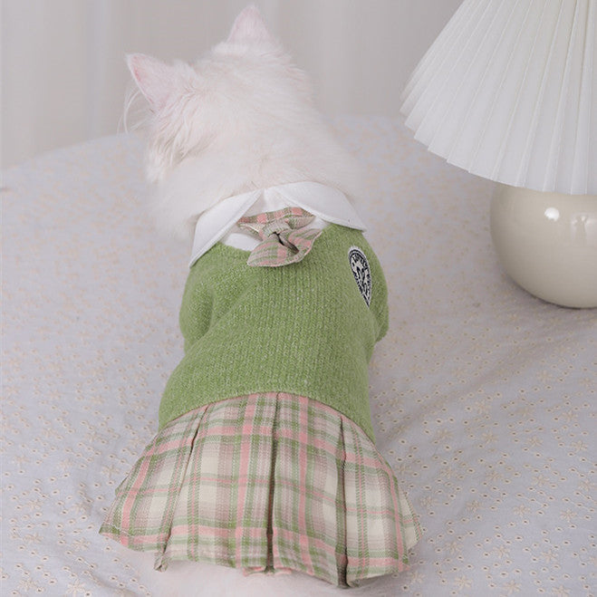 HKM-8849981 Charming Princess Style Dress for Female Pets - Available in Pink and Green