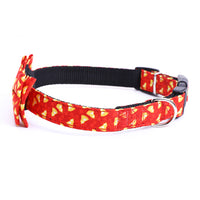 HKM-8850365 Large Christmas Dog Collar with Bow in Multiple Sizes - Polyester Material