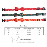 HKM-8850365 Large Christmas Dog Collar with Bow in Multiple Sizes - Polyester Material