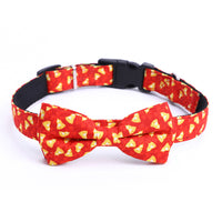 HKM-8850365 Large Christmas Dog Collar with Bow in Multiple Sizes - Polyester Material