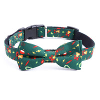 HKM-8850365 Large Christmas Dog Collar with Bow in Multiple Sizes - Polyester Material