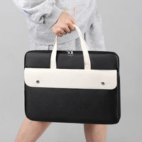 HKM-885075 15.6-Inch PU Leather Tote Briefcase for Women - Large Capacity Business Laptop Bag