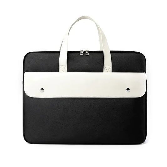 HKM-885075 15.6-Inch PU Leather Tote Briefcase for Women - Large Capacity Business Laptop Bag