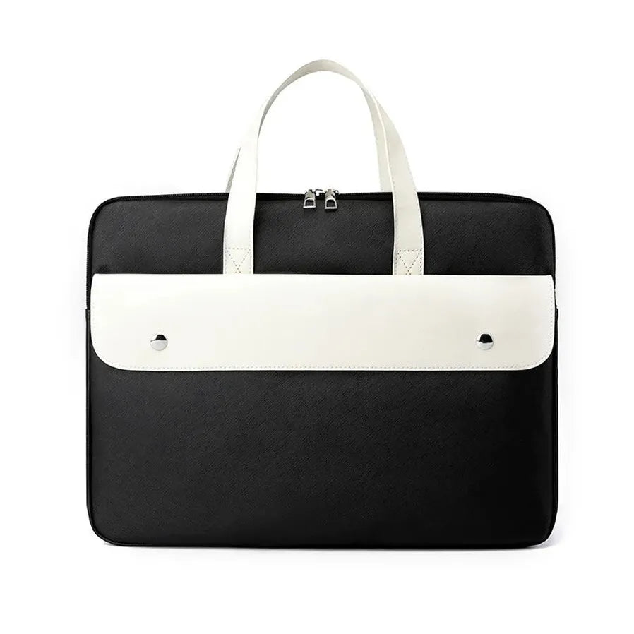 HKM-885075 15.6-Inch PU Leather Tote Briefcase for Women - Large Capacity Business Laptop Bag