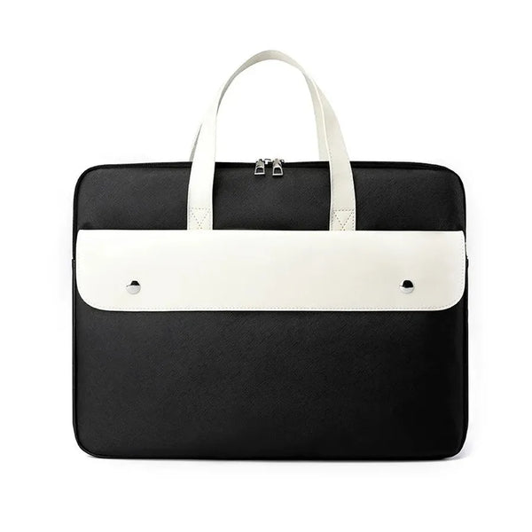 HKM-885075 15.6-Inch PU Leather Tote Briefcase for Women - Large Capacity Business Laptop Bag