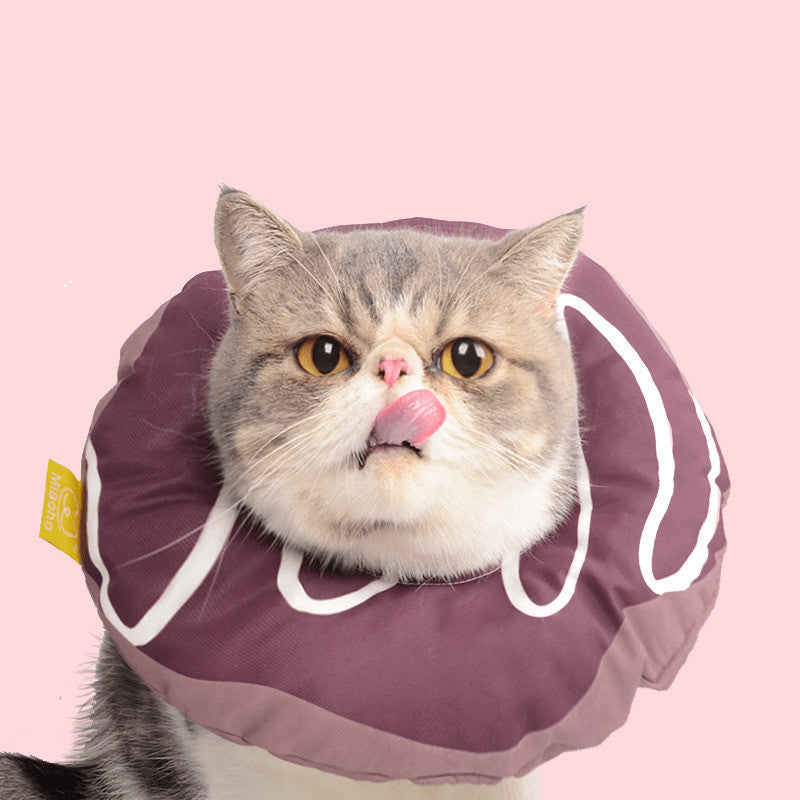 HKM-885203 Cute Donut Series Soft Pet Sterilization Collars for Cats and Dogs
