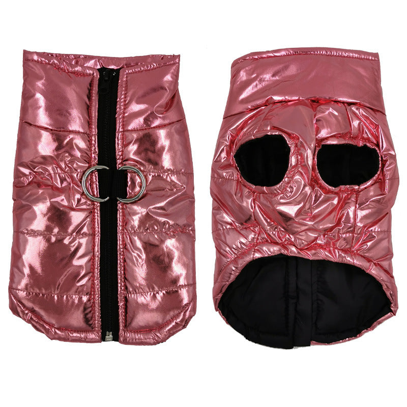 HKM-8852541 Glossy Cotton Pet Vest Jacket for Dogs - Available in Bright Colors and Various Sizes