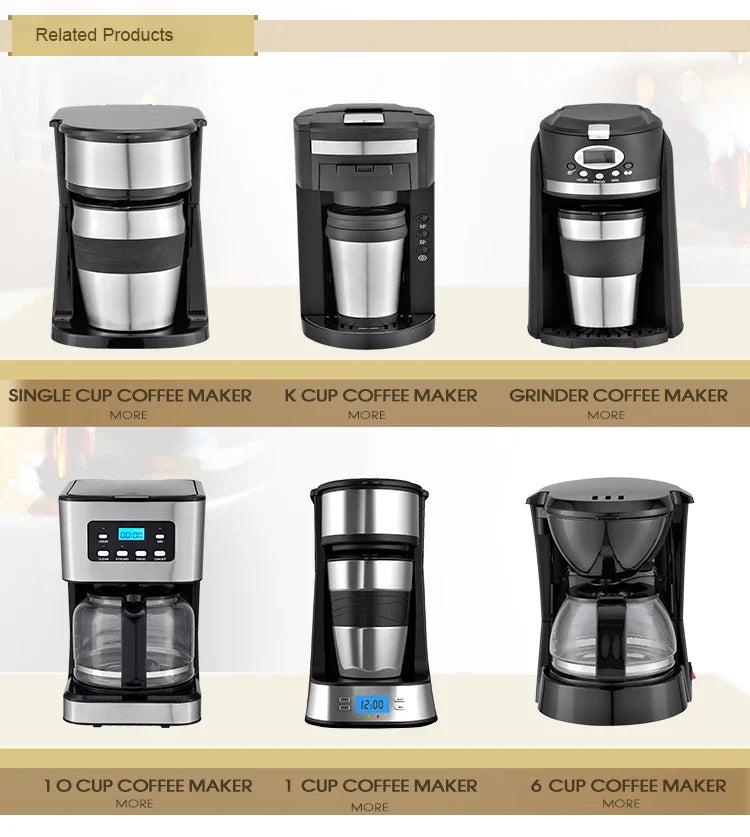 HKM-885267 12-Cup Programmable Drip Coffee Maker with Glass Carafe and LCD Display