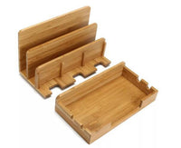 HKM-885395 Bamboo Weaving Solid Wood Mobile Phone Bracket for Home Decoration
