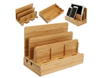 HKM-885395 Bamboo Weaving Solid Wood Mobile Phone Bracket for Home Decoration