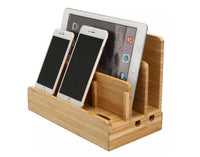 HKM-885395 Bamboo Weaving Solid Wood Mobile Phone Bracket for Home Decoration