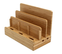 HKM-885395 Bamboo Weaving Solid Wood Mobile Phone Bracket for Home Decoration