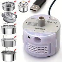 HKM-8854205 Cylindrical Stainless Steel Pet Water Dispenser with Cleaning Brush Set
