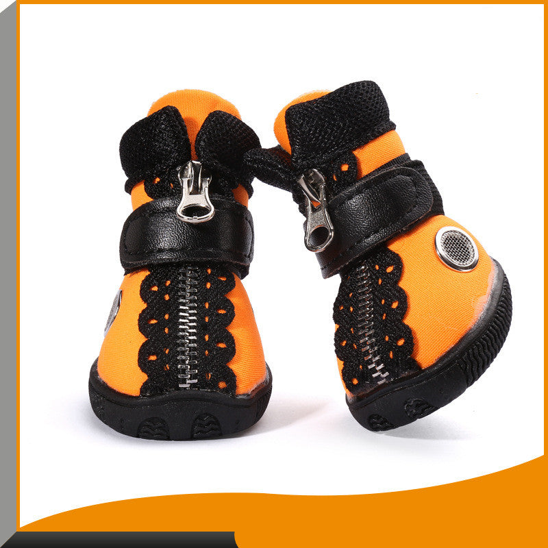 HKM-8854973 Stylish Casual Pet Shoes with Warm Wetsuit Fabric in Orange Yellow