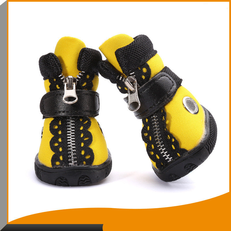 HKM-8854973 Stylish Casual Pet Shoes with Warm Wetsuit Fabric in Orange Yellow