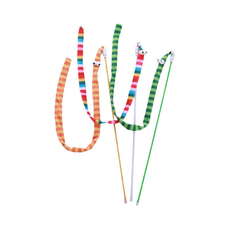 HKM-8855613 Interactive Plush Cat Teaser Wand with Colorful Design for Fun Playtime