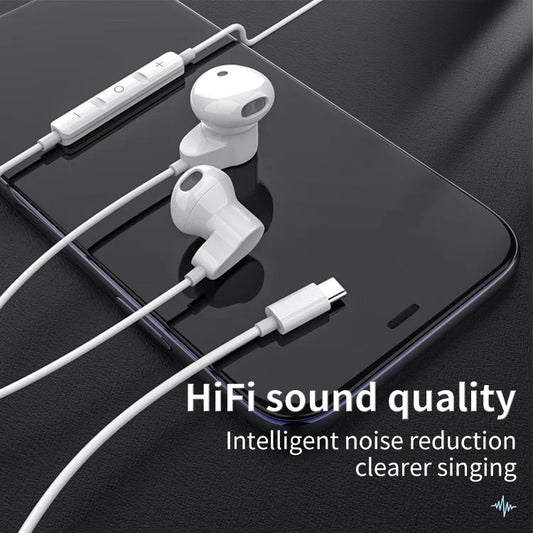 HKM-885587 Wired In-Ear Earphones with Microphone and Volume Control for iPhone 15 - Super Bass Sound
