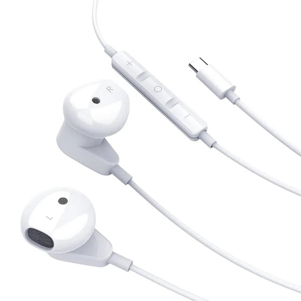 HKM-885587 Wired In-Ear Earphones with Microphone and Volume Control for iPhone 15 - Super Bass Sound