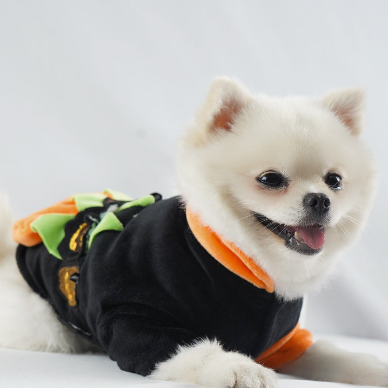 HKM-8856509 Casual Halloween Pet Jacket in Devil Pumpkin Design - Available in Multiple Sizes