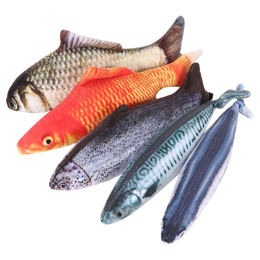 HKM-885715 Creative Catnip Fish Plush Toy for Cats - Soft and Comfortable Cat Pillow in Multiple Sizes and Colors