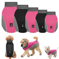 HKM-8858685 Waterproof Two-Legged Dog Ski Suit for Autumn and Winter in Black and Rose Red, Sizes S-XXL