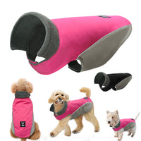 HKM-8858685 Waterproof Two-Legged Dog Ski Suit for Autumn and Winter in Black and Rose Red, Sizes S-XXL