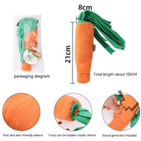 HKM-8858941 Durable Orange Polyester Dog Toy Vegetable Carrot - Fun Playtime Accessory