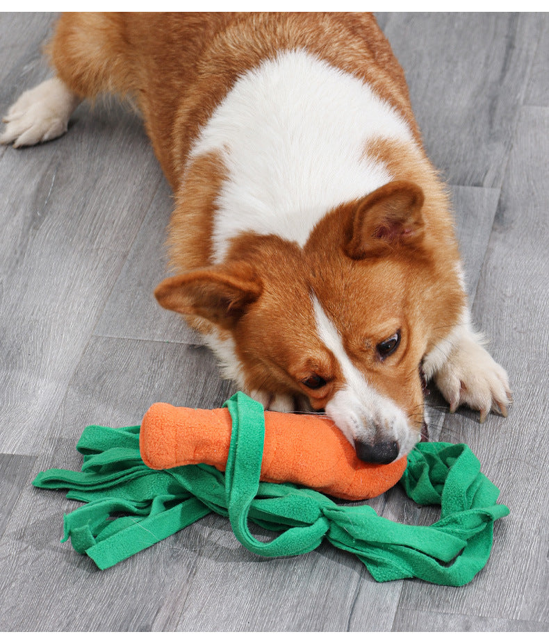 HKM-8858941 Durable Orange Polyester Dog Toy Vegetable Carrot - Fun Playtime Accessory