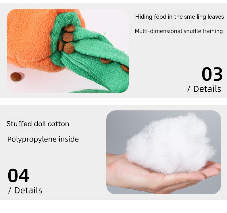 HKM-8858941 Durable Orange Polyester Dog Toy Vegetable Carrot - Fun Playtime Accessory