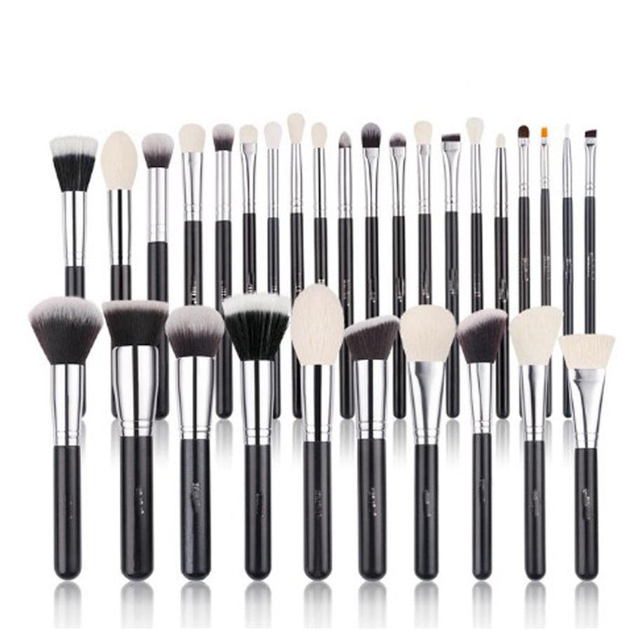 HKM-885907 30-Piece Wooden Handle Animal Hair Makeup Brush Set for Professional Makeup Application