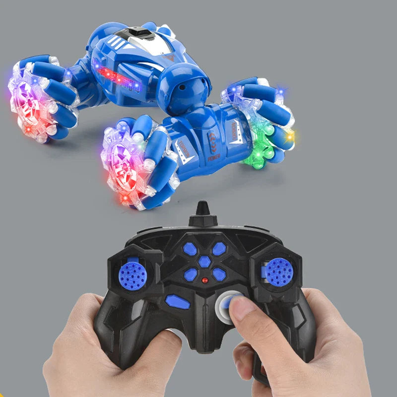 HKM-886099 Double-Sided 360° Rotating Stunt Car with Gesture Control, Lights, and Music for Ages 6+