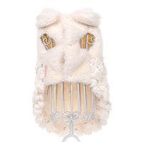 HKM-8862269 Elegant Bow Plush Coat for Dogs - Breathable Two-Legged Spring & Autumn Wear