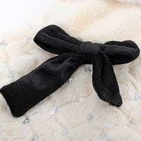 HKM-8862269 Elegant Bow Plush Coat for Dogs - Breathable Two-Legged Spring & Autumn Wear