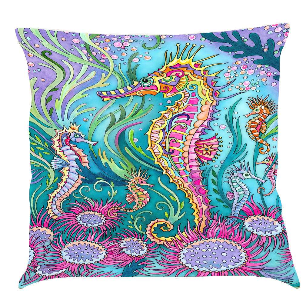 HKM-886227 Classic Ocean Series Cotton and Linen Pillowcase - Soft Flax Blend, 45x45 cm, Available in Multiple Colors