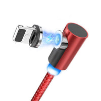 HKM-886227 Nylon Braided Magnetic Charging Cable with 90-Degree Connector and Dust Plug - 1m/2m Options