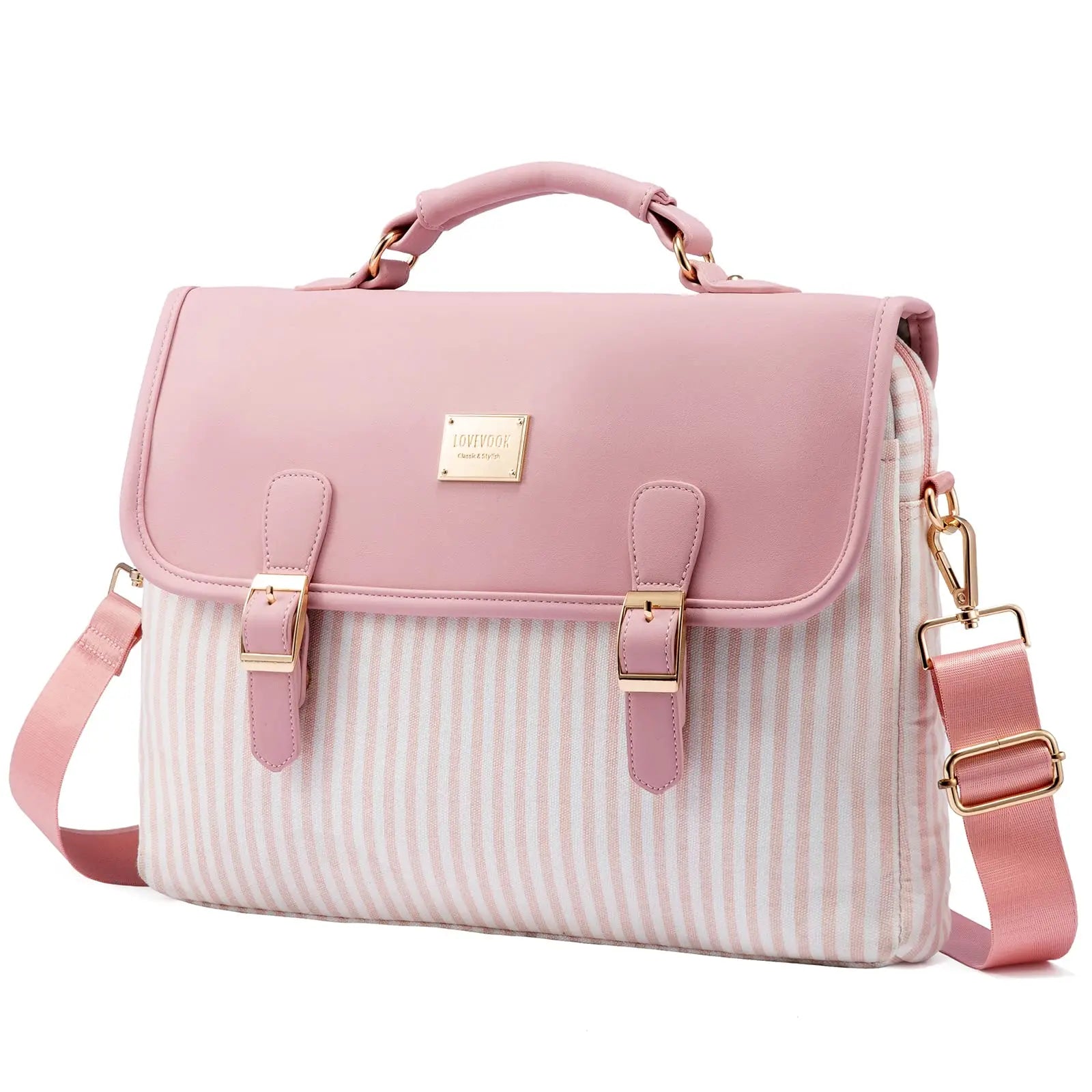 HKM-886227 Spacious 15.6 Inch Laptop Shoulder Bag for Women - Stylish Canvas Office Handbag