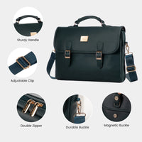HKM-886227 Spacious 15.6 Inch Laptop Shoulder Bag for Women - Stylish Canvas Office Handbag