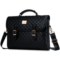 HKM-886227 Spacious 15.6 Inch Laptop Shoulder Bag for Women - Stylish Canvas Office Handbag