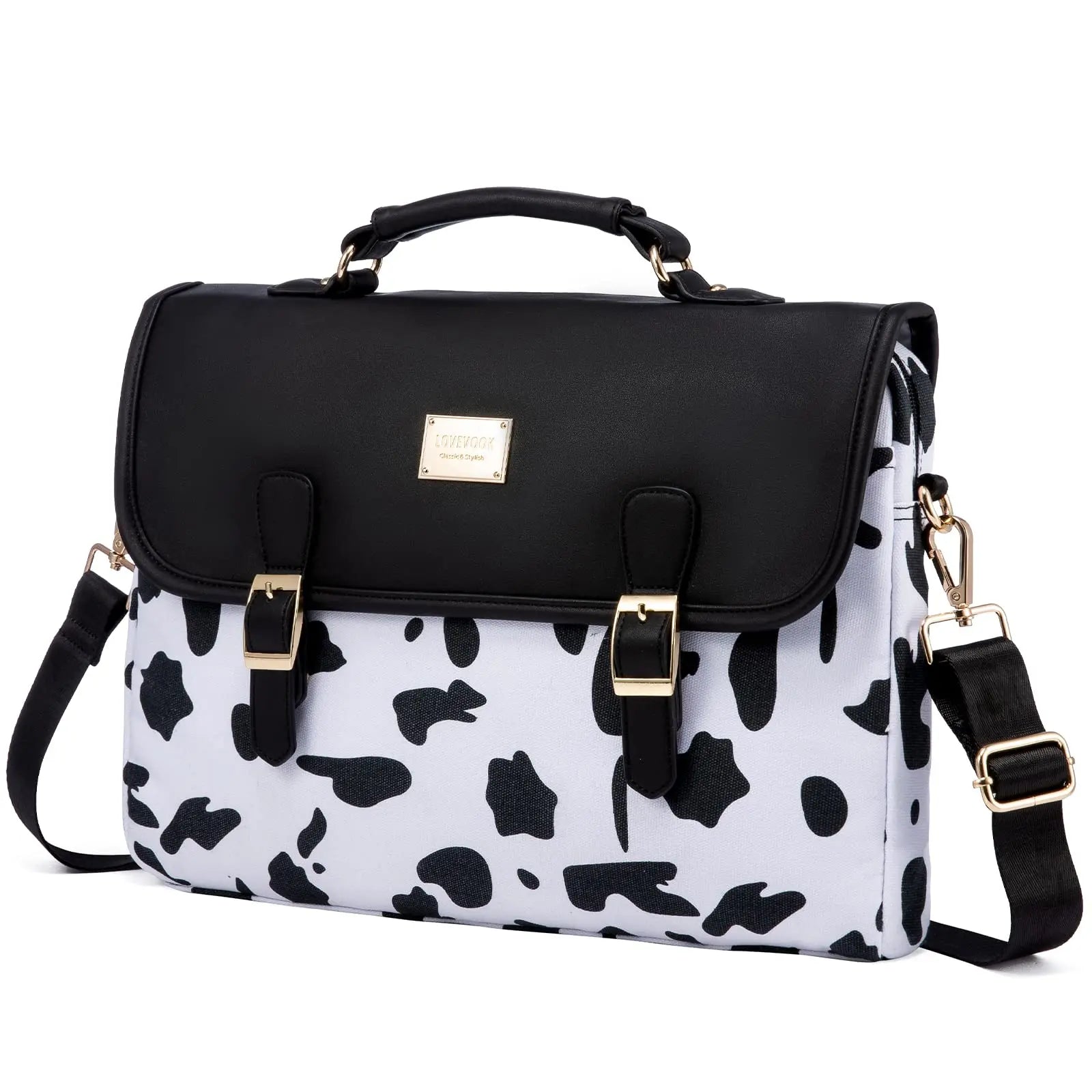 HKM-886227 Spacious 15.6 Inch Laptop Shoulder Bag for Women - Stylish Canvas Office Handbag
