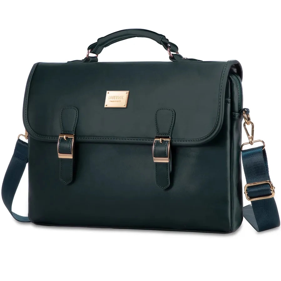 HKM-886227 Spacious 15.6 Inch Laptop Shoulder Bag for Women - Stylish Canvas Office Handbag